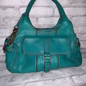 Cole Haan bright Teal leather purse EUC